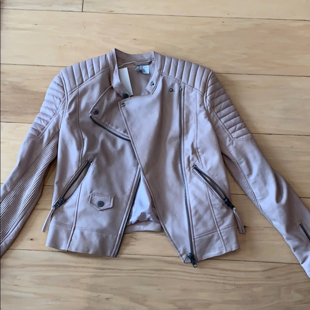 Faux leather biker jacket